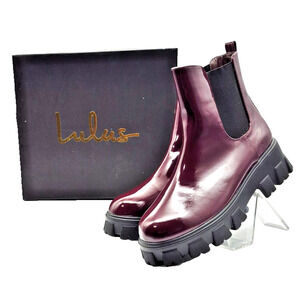 Lulus Chelsea Boots Lordez Oxblood Platform Ankle Women’s 8 Steam Punk Combat